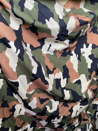 New Army design print on heavy nylon spandex 4-way stretch 58/60” Sold by the YD. Ships worldwide from Los Angeles California USA.