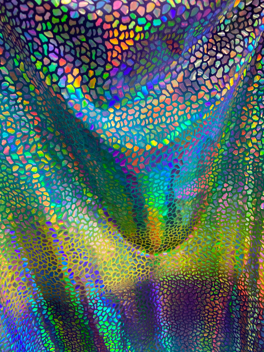 New stone design iridescent sequins purple rainbow on nylon spandex 4-way stretch 58/60” Sold by the YD. Ships worldwide from Los Angeles CA