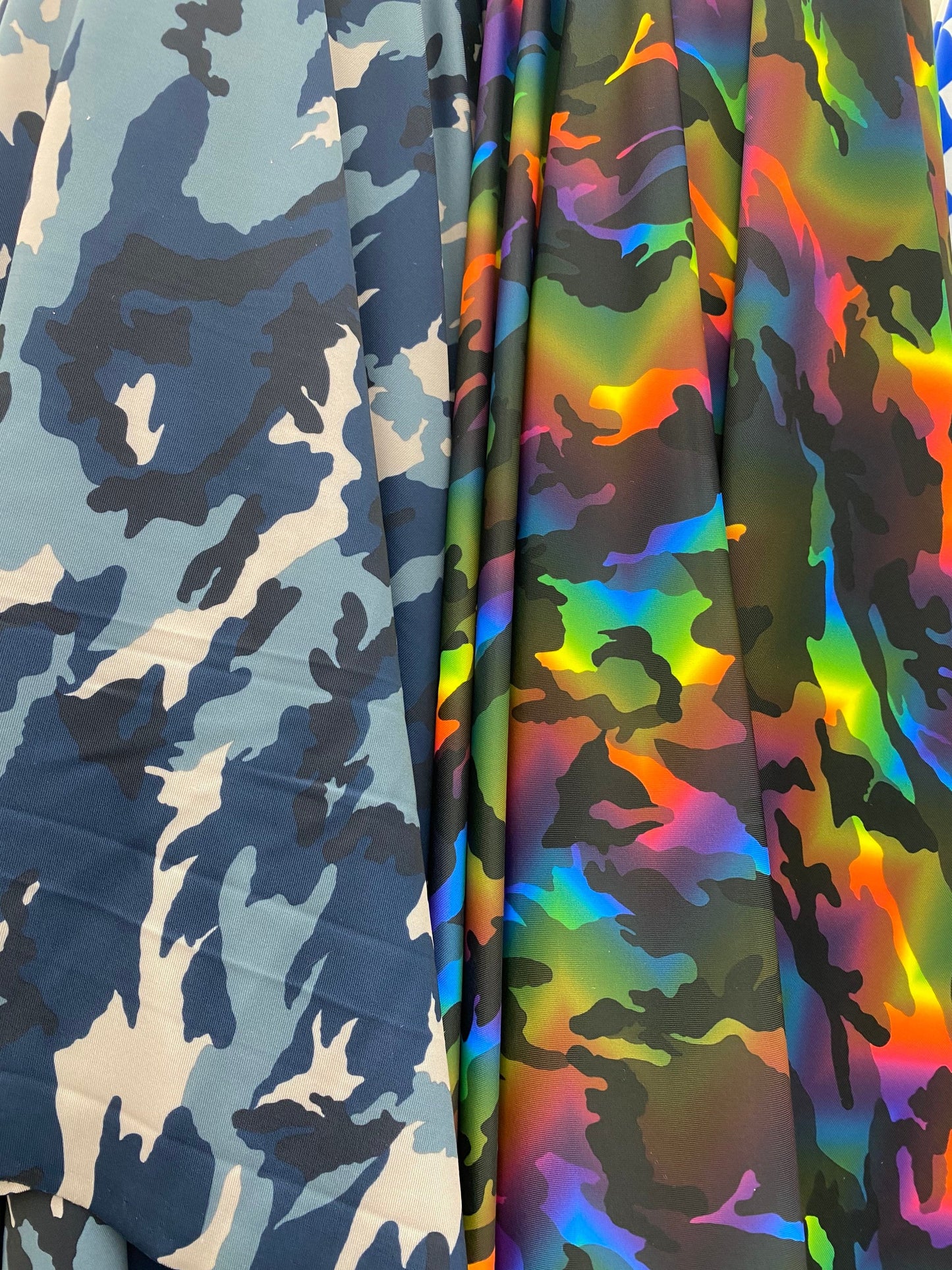 Camouflage design best quality nylon spandex 4-way stretch 58/60” Sold by the YD. Ships worldwide from Los Angeles California USA.