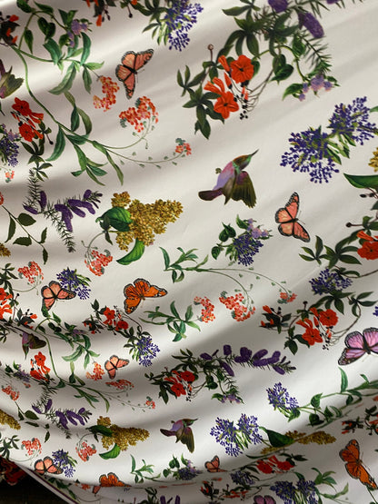 New butterfly design print on poly spandex 2-way stretch medium weight 58/60” Sold by the YD. Ships worldwide from Los Angeles California US