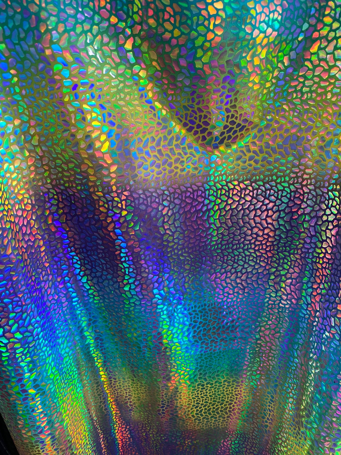 New stone design iridescent sequins purple rainbow on nylon spandex 4-way stretch 58/60” Sold by the YD. Ships worldwide from Los Angeles CA