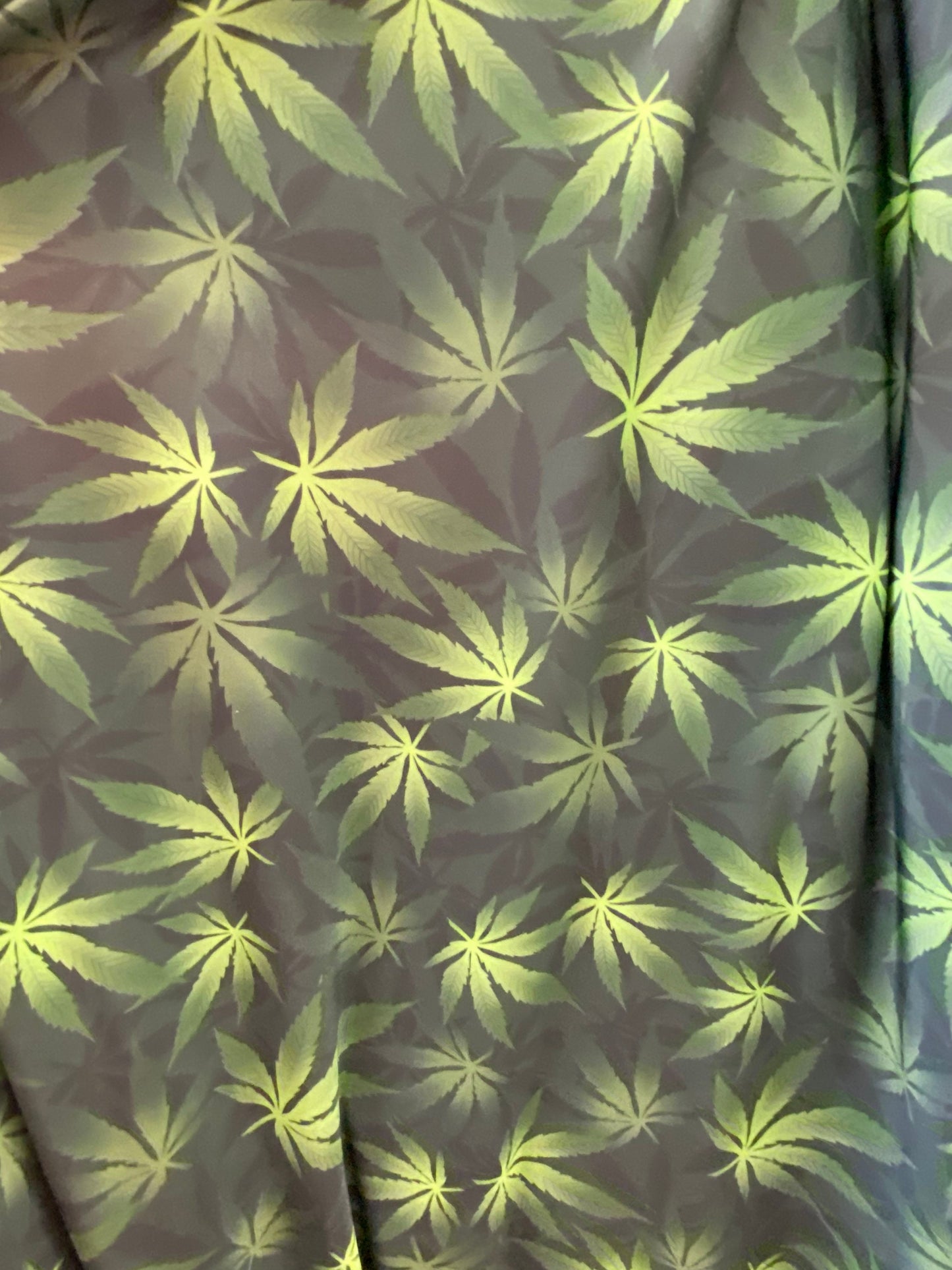 Marijuana cannabis leaf design print on great quality of nylon spandex 4-way stretch 58/60” Sold by the YD. Ships worldwide from Los Angeles