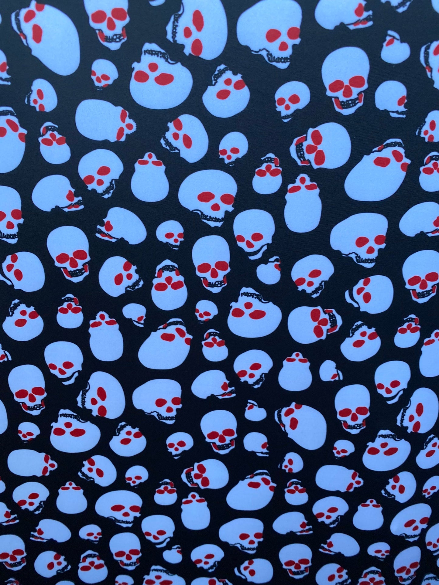 New skull ghost rider design print on nylon spandex 4-way stretch 58/60” Sold by the YD. Ships worldwide from Los Ángeles California USA.