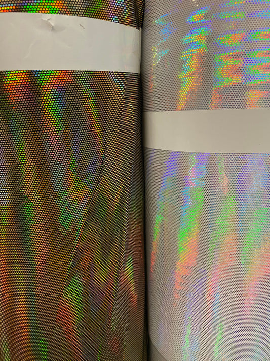 New legacy Oil slick and photo print great quality of stretch velvet 4-way stretch with iridescent foil all over 58/60”