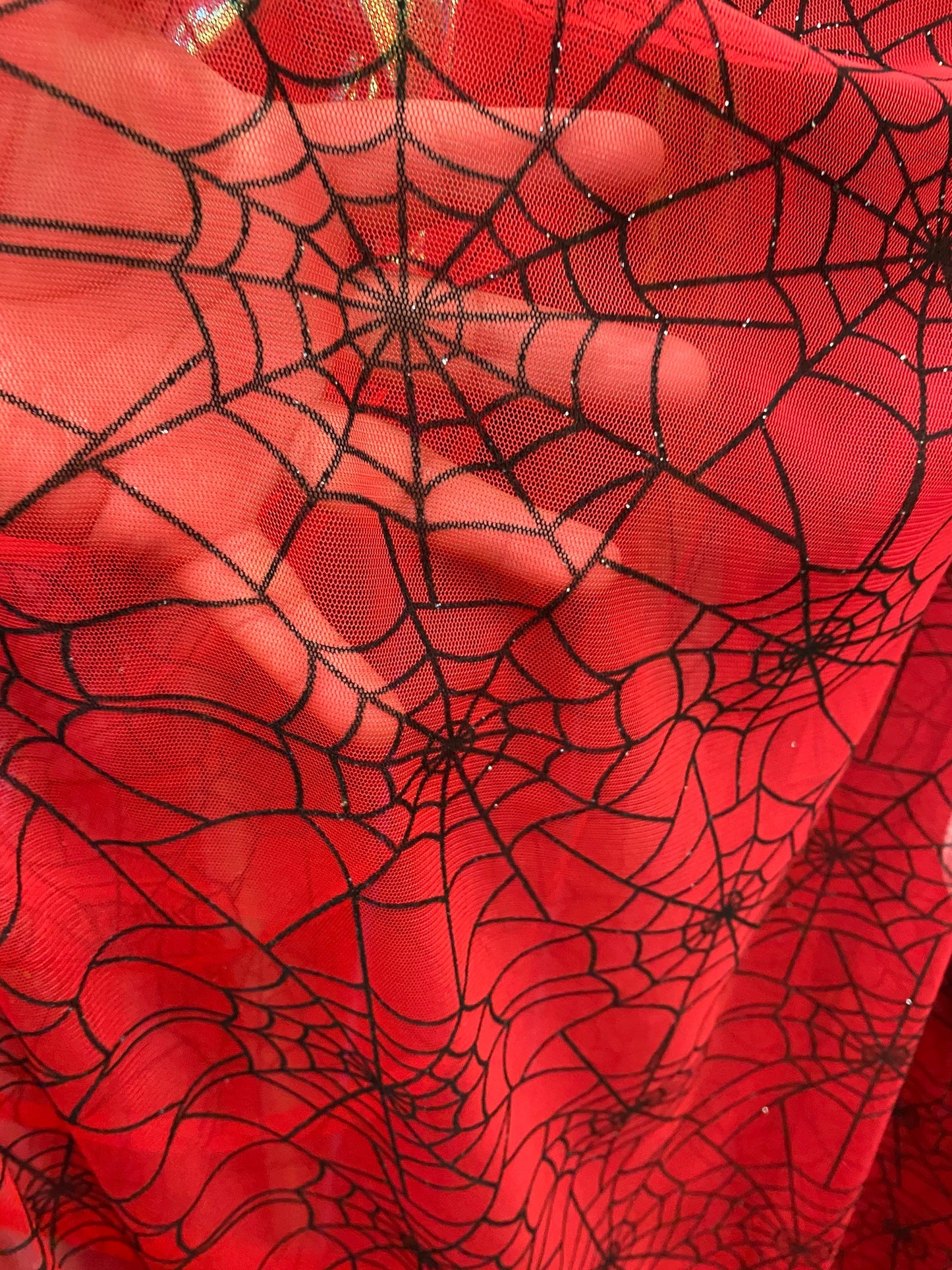 New Spider-Man design power mesh with flocking and glitter great quality 4-way stretch 58/60” Sold by the YD. Ships worldwide from L.A CA