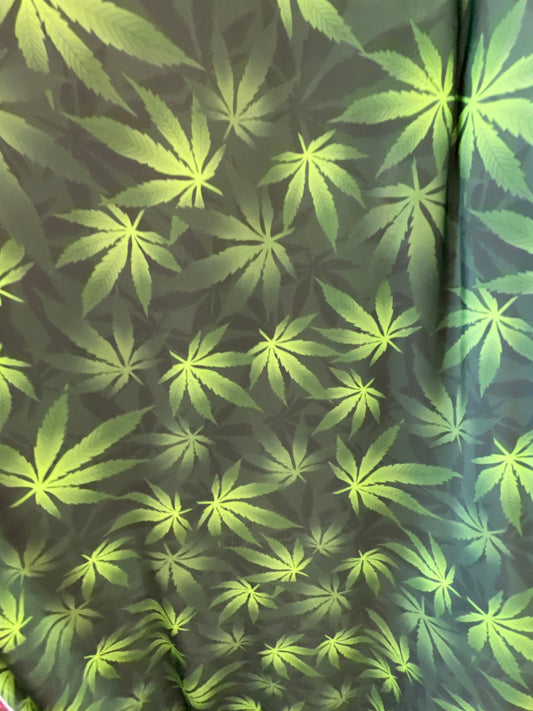 Marijuana cannabis leaf design print on great quality of nylon spandex 4-way stretch 58/60” Sold by the YD. Ships worldwide from Los Angeles