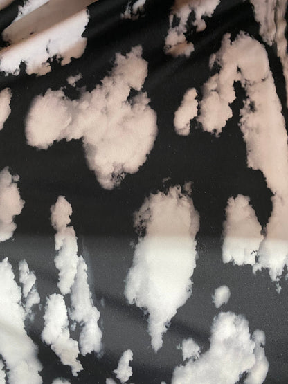 New clouds design print on great quality of nylon spandex 4-way stretch 58/60” Sold by the YD. Ships worldwide from Los Angeles California