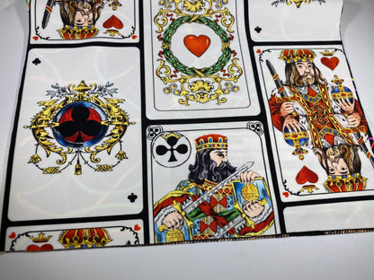 New king cards design playing cards style print on best quality of nylon spandex 4-way stretch 58/60” Sold by the YD.