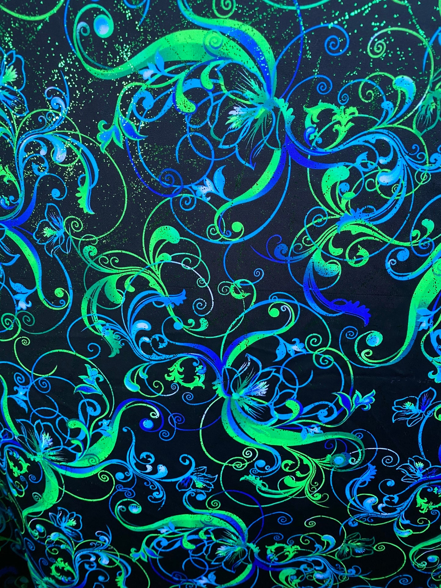 New abstract floral swirl design print on great quality of nylon spandex 4-way stretch 58/60” Sold by the YD. Ships worldwide from L.A CA