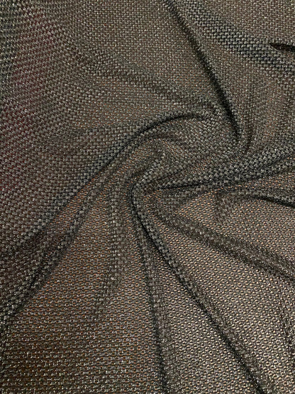 New 3D  geometric Nylon mesh with metallic lurex 4-way stretch 58/60” Sold by the YD. Ships worldwide from Los Angeles California USA.