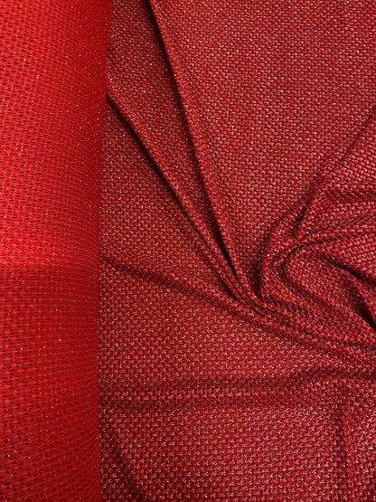 New 3D  geometric Nylon mesh with metallic lurex 4-way stretch 58/60” Sold by the YD. Ships worldwide from Los Angeles California USA.