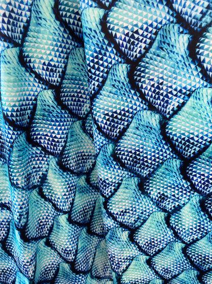 New Dragon scale design print on best quality of nylon spandex 4-way stretch 58/60” Sold by the Yd. Ships Worldwide from Los Angeles cali