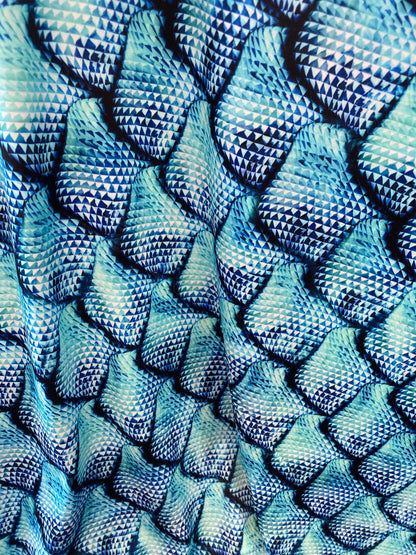 New Dragon scale design print on best quality of nylon spandex 4-way stretch 58/60” Sold by the Yd. Ships Worldwide from Los Angeles cali