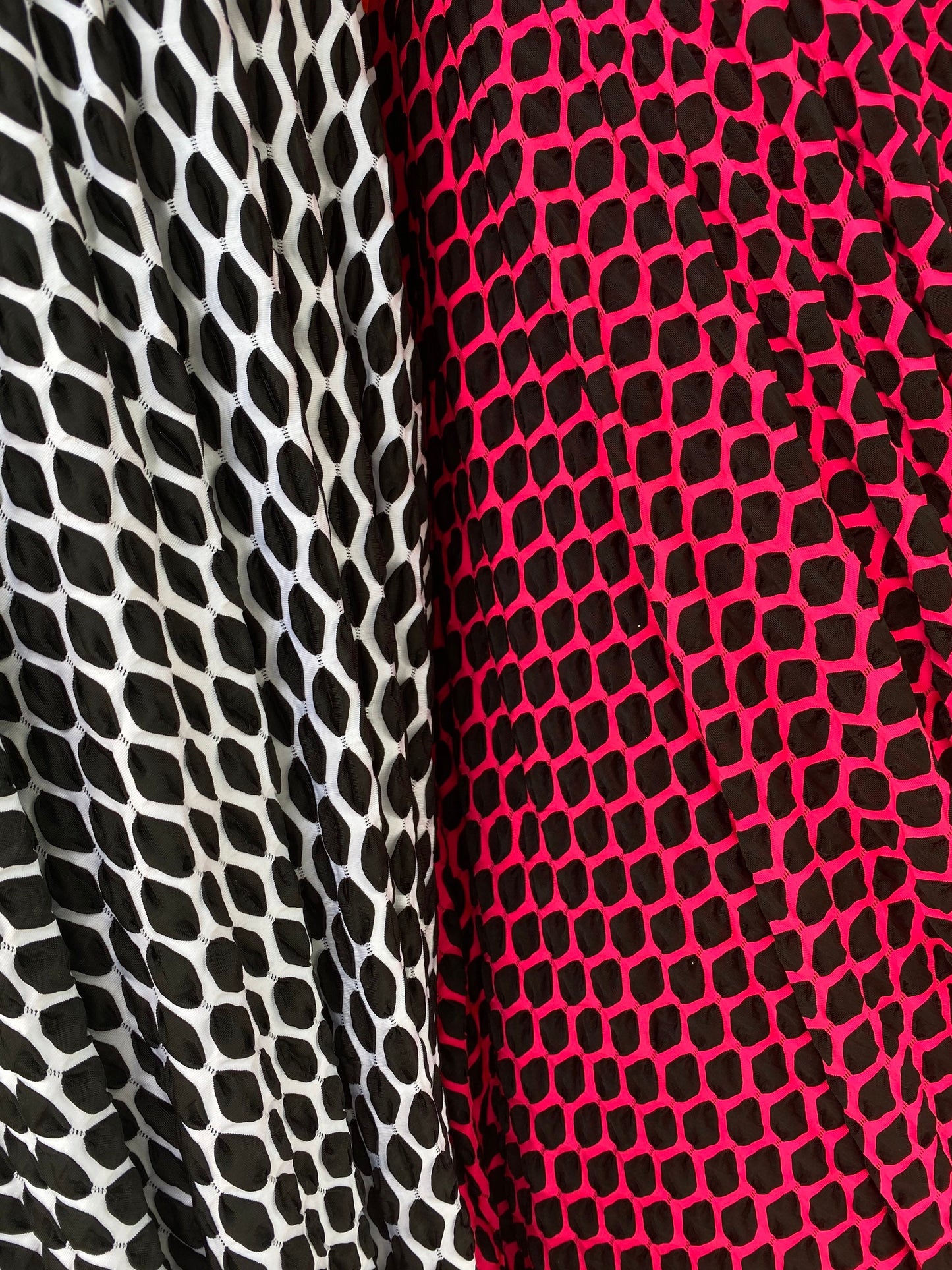 New modern geometric 2tone spandex 4-way stretch 58/60” Sold by the YD. Ships Worldwide from Los Angeles California USA.