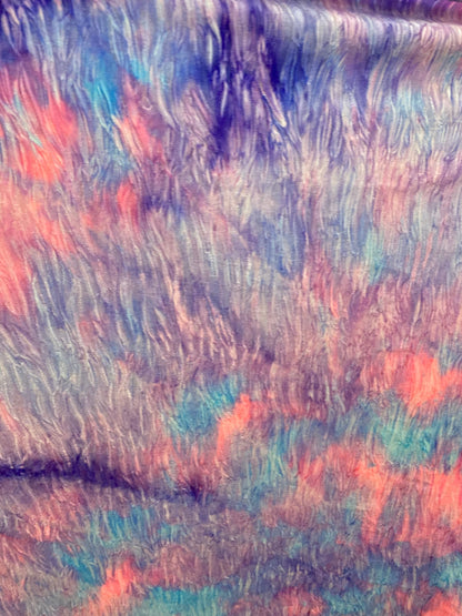 New wavy crushed velvet mega tie dye cotton candy 4-way stretch 58/60” Sold by the YD. Ships Worldwide from Los Angeles California USA.