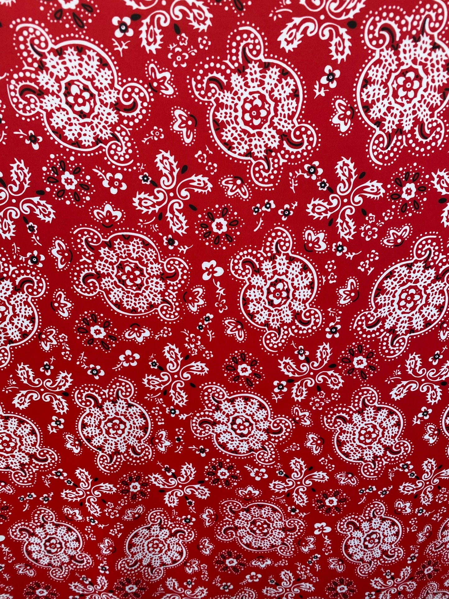 Bandana paisley design print on best quality of nylon spandex 4way Stretch 58/60” Sold by the YD. Ships worldwide from Los Angeles CA USA