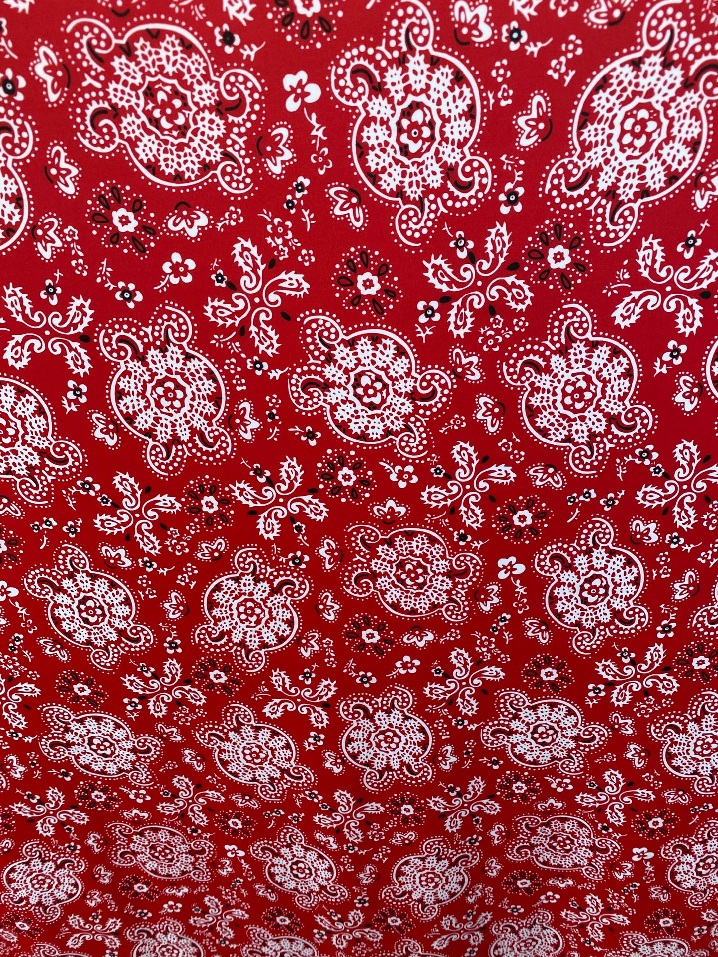 Bandana paisley design print on best quality of nylon spandex 4way Stretch 58/60” Sold by the YD. Ships worldwide from Los Angeles CA USA