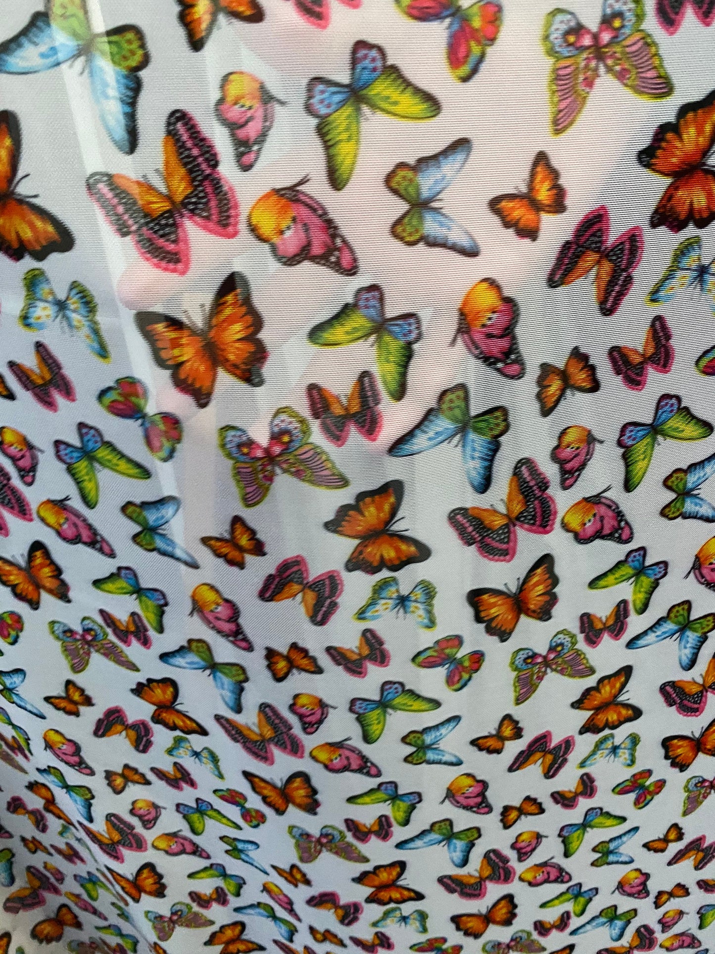 Exotic Butterflies design print on great power mesh 4-way stretch 58/60” Sold by the YD. Ships Worldwide from Los Angeles California USA.