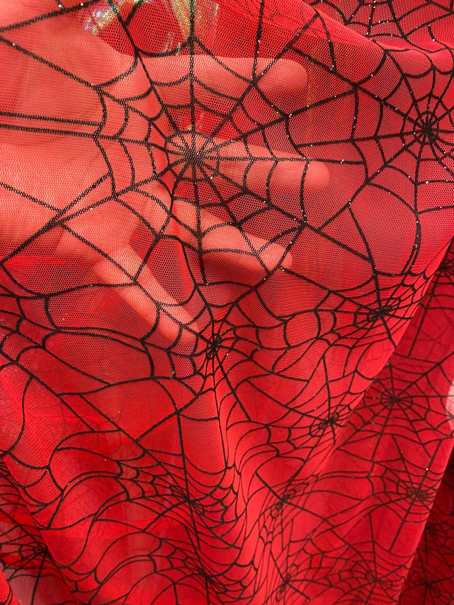 New Spider-Man design power mesh with flocking and glitter great quality 4-way stretch 58/60” Sold by the YD. Ships worldwide from L.A CA