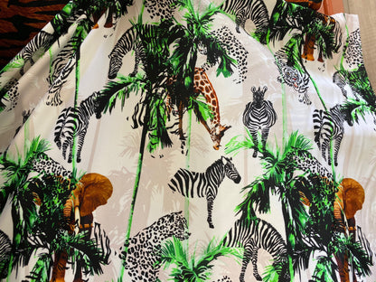 New Safari design exotic multi animal print on best quality of nylon spandex 4-way stretch 58/60” Sold by the YD. Ships worldwide