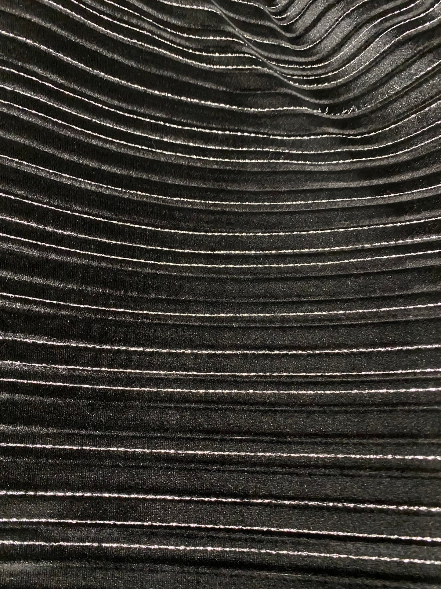 New Luxury crinkle stretch velvet stripes design 4-way stretch 58/60” Sold by the YD. Ships Worldwide from Los Angeles California USA.