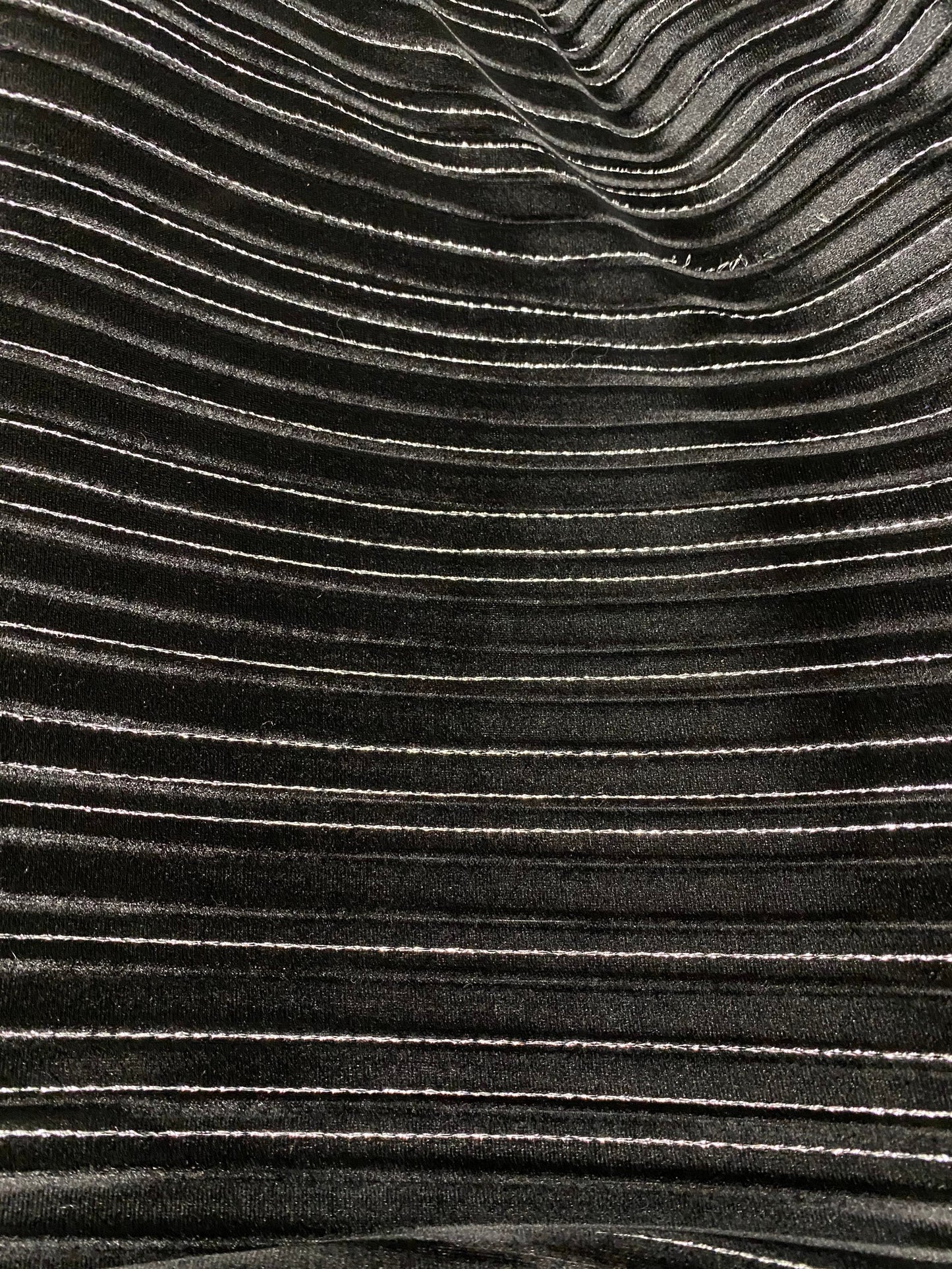 New Luxury crinkle stretch velvet stripes design 4-way stretch 58/60” Sold by the YD. Ships Worldwide from Los Angeles California USA.