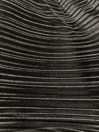 New Luxury crinkle stretch velvet stripes design 4-way stretch 58/60” Sold by the YD. Ships Worldwide from Los Angeles California USA.