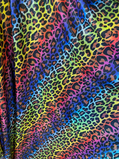 New Exotic leopard design digital foil print lacer hologram print rainbow color print on great quality of nylon spandex 4-way stretch