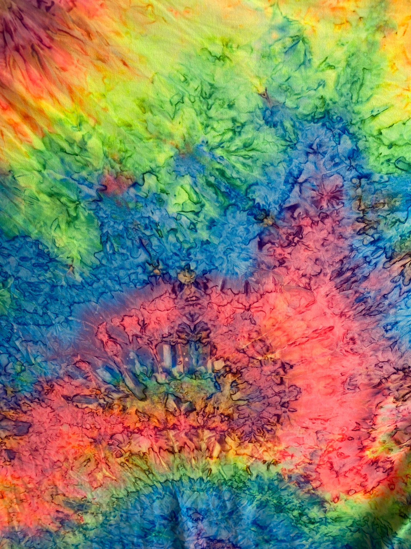 New rainbow tie dye print on  soft poly spandex 4-way stretch 58/60” Sold by the YD. Ships Worldwide from Los Angeles California USA.