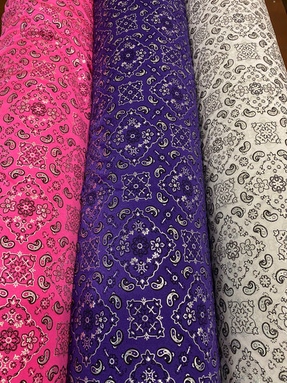 New Bandana paisley design print on great quality of nylon spandex 4-way stretch 58/60” Sold by the YD. Ships worldwide from Los Angeles cal