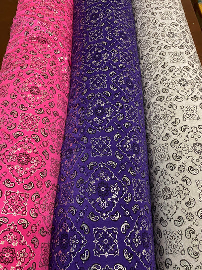 New Bandana paisley design print on great quality of nylon spandex 4-way stretch 58/60” Sold by the YD. Ships worldwide from Los Angeles cal