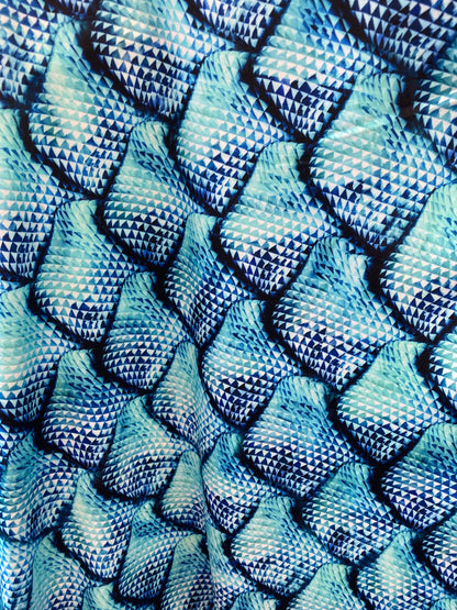 New Dragon scale design print on best quality of nylon spandex 4-way stretch 58/60” Sold by the Yd. Ships Worldwide from Los Angeles cali