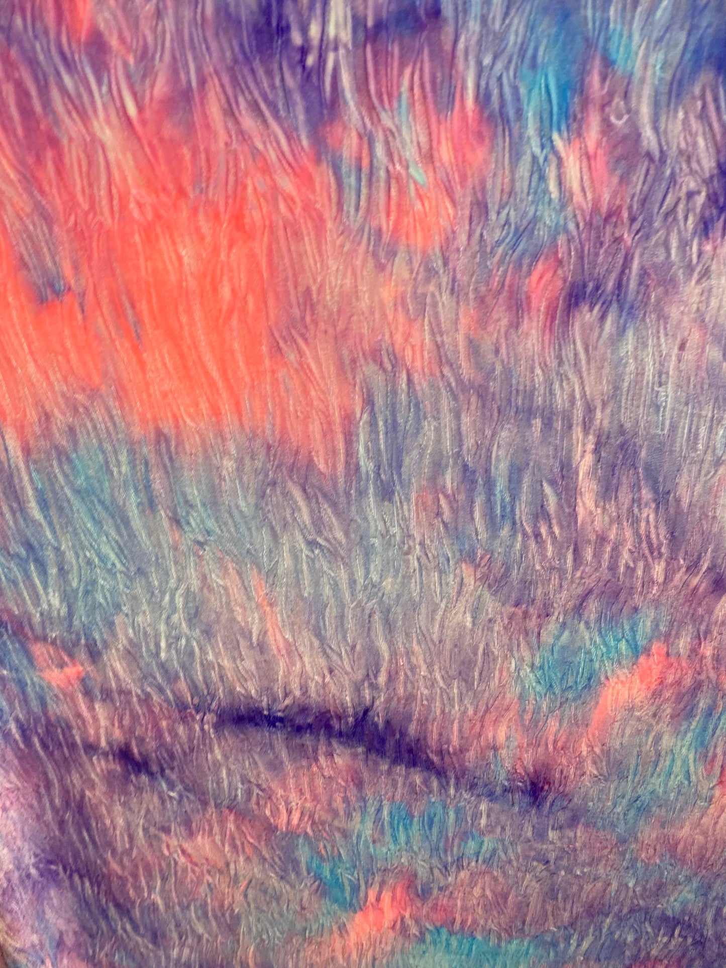 New wavy crushed velvet mega tie dye cotton candy 4-way stretch 58/60” Sold by the YD. Ships Worldwide from Los Angeles California USA.