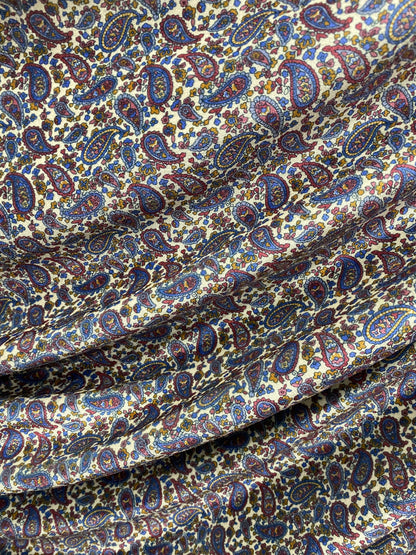 New paisley design white/multicolor print on great quality of stretch velvet 4-way stretch 58/60” Sold by the YD. Ships Worldwide from L.A