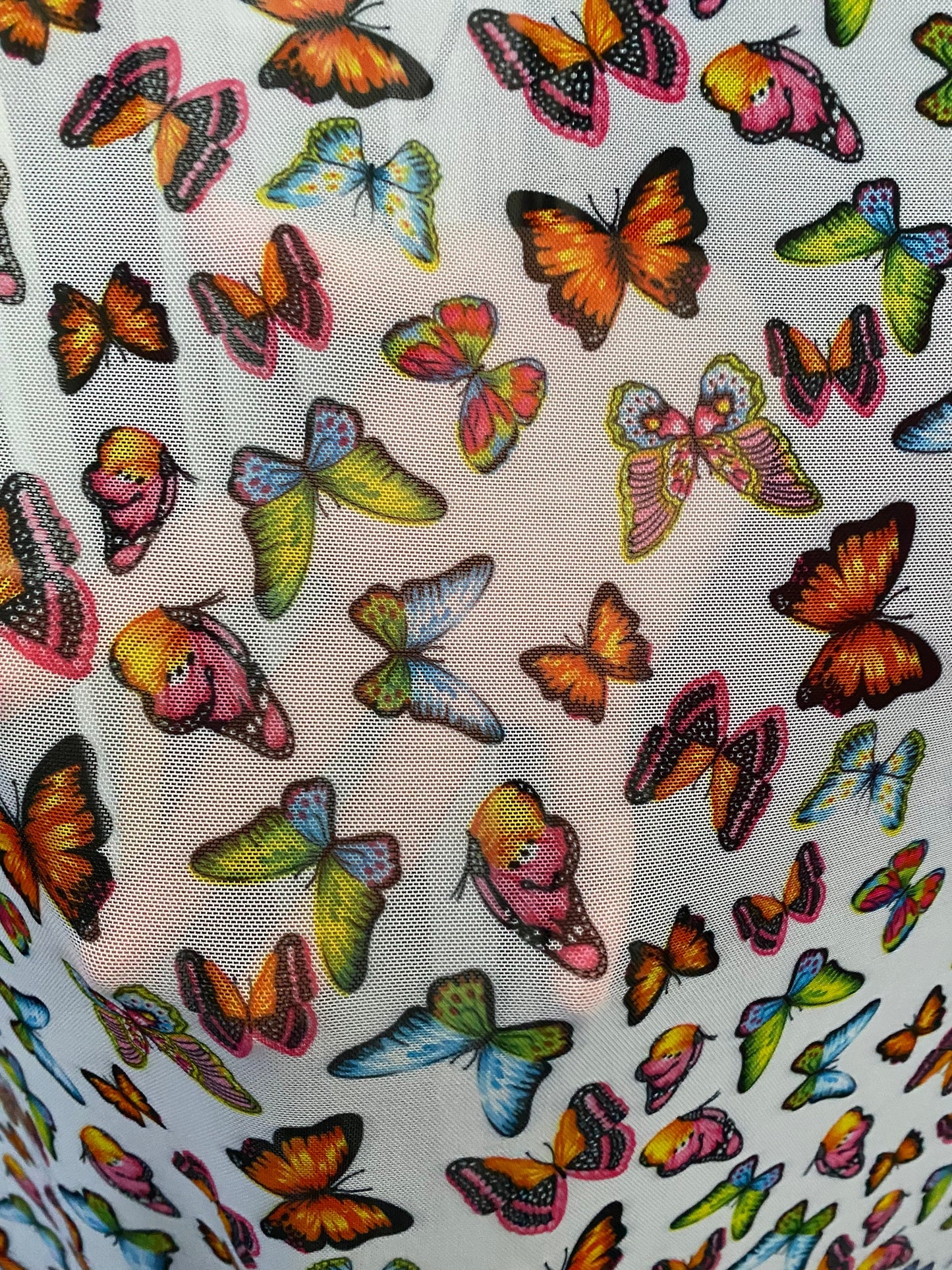 Exotic Butterflies design print on great power mesh 4-way stretch 58/60” Sold by the YD. Ships Worldwide from Los Angeles California USA.