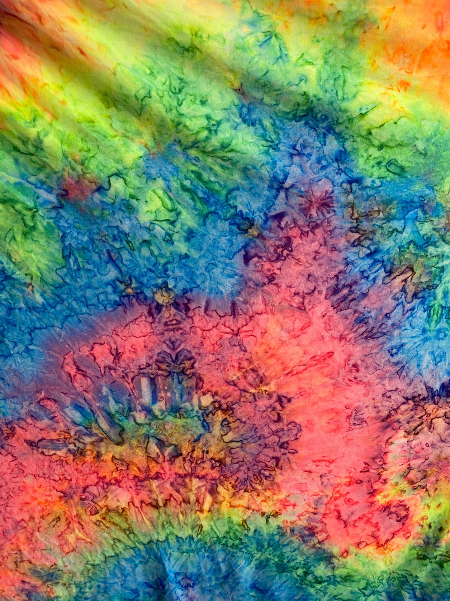 New rainbow tie dye print on  soft poly spandex 4-way stretch 58/60” Sold by the YD. Ships Worldwide from Los Angeles California USA.