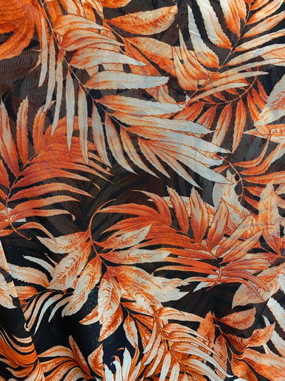 New tropical leaf design print on great quality of ponder mesh 4-way stretch 58/60” Sold by the YD. Ships Worldwide from Los Ángeles califor