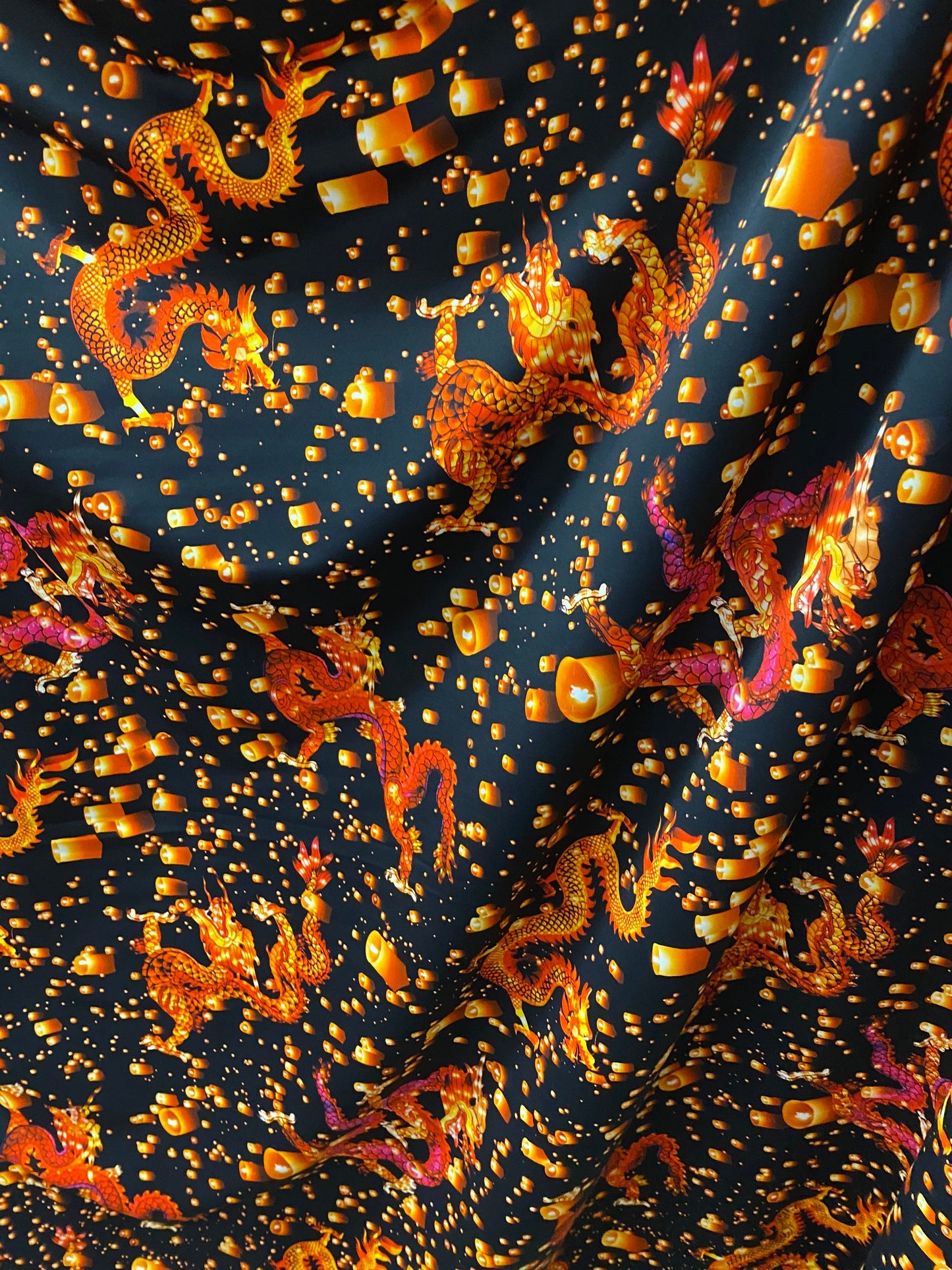 Japanese Exotic Dragon design print on best quality of nylon spandex 4-way stretch 58/60” Sold by the YD. Ships Worldwide from Los Angeles