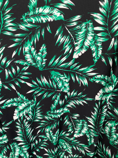 New palm leaf design print on poly spandex 2-way stretch medium weight 58/60” Sold by the YD. Ships Worldwide from Los Angeles California US