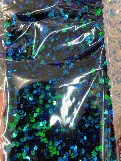 New Luxury velvet with Embroidered sequins all over 5mm shining sequins 2-way stretch 58/60” Sold by the YD. Ships worldwide