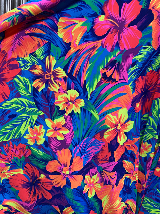 New Hawaiian design multicolor print on best quality of nylon spandex 4-way stretch 58/60” Sold by the YD. Ships Worldwide from Los Angeles