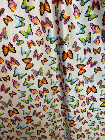 New Luxury butterfly design print on best quality of stretch velvet 420 GM 4-way stretch 58/60” Sold by the YD. Ships Worldwide from L.A