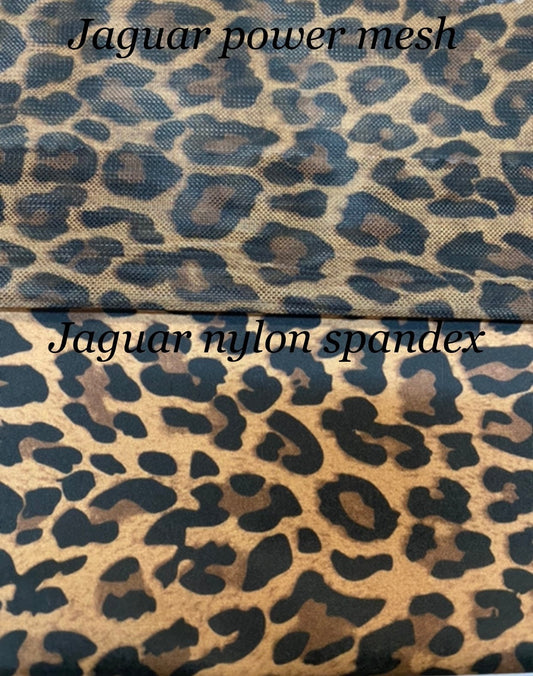 New Exotic Jaguar design print on nylon power mesh and nylon spandex 4-way stretch 58/60” Sold by the YD. Ships Worldwide from Los Angeles