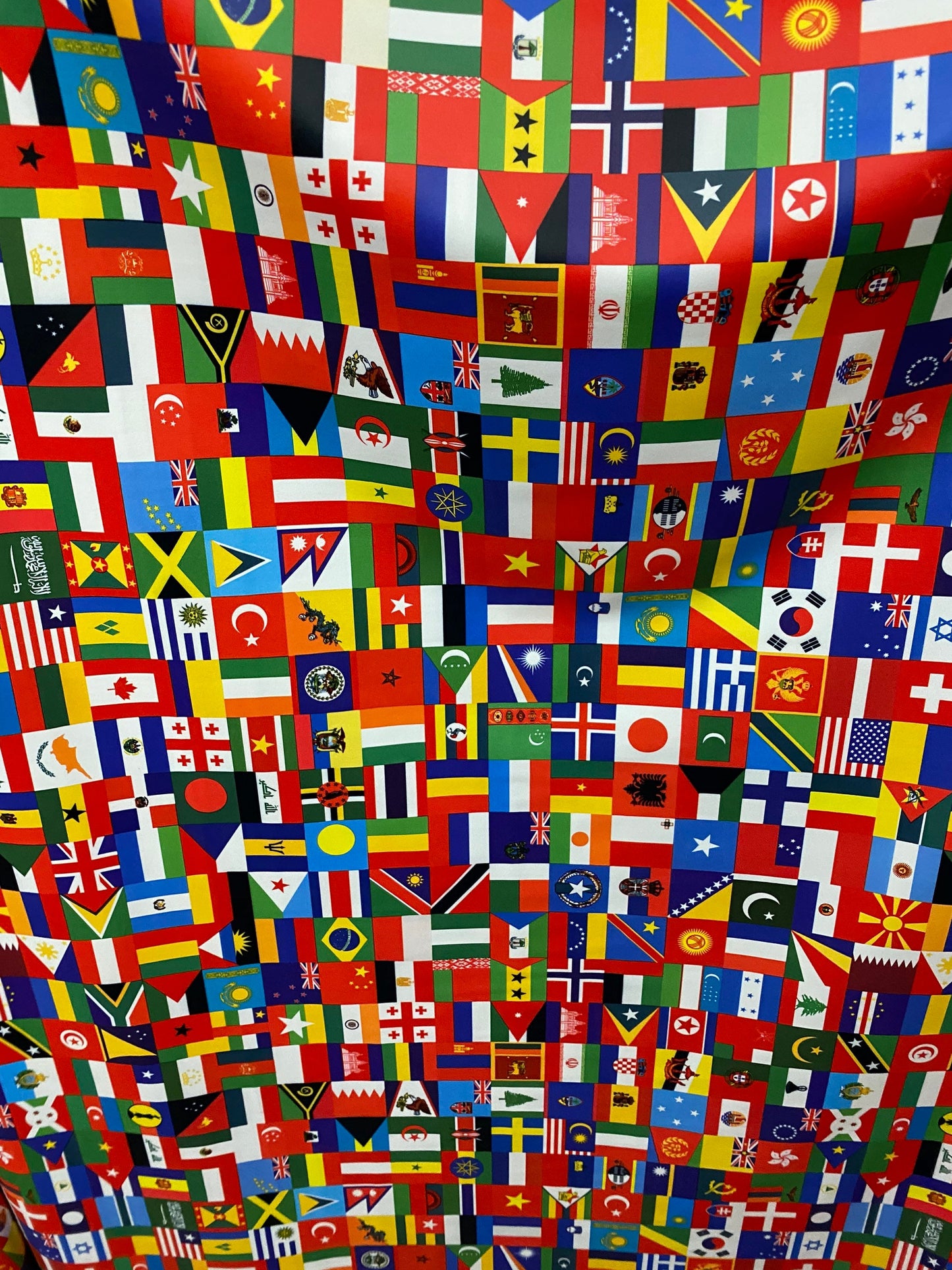 Internacional multi flags design print on best quality of nylon spandex 4-way stretch 58/60” Sold by the YD. Ships Worldwide from L.A CA