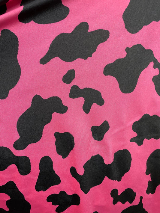 New Exotic cow design pink/black print  on best quality of nylon spandex 4-way stretch 58/60” Sold by the YD. Ships Worldwide