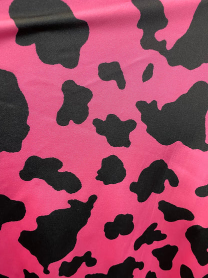 New Exotic cow design pink/black print  on best quality of nylon spandex 4-way stretch 58/60” Sold by the YD. Ships Worldwide