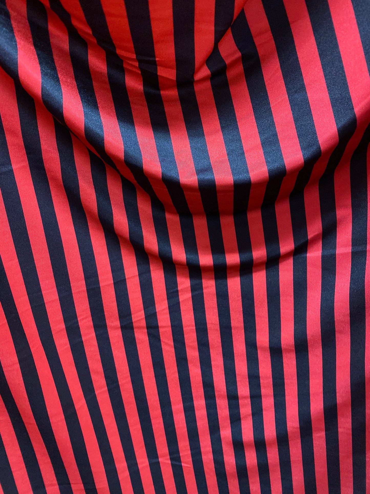 Stripes design 1/2” size  Red/black print on nylon spandex 4-way stretch 58/60” Sold by the YD. Ships Worldwide from Los Angeles California