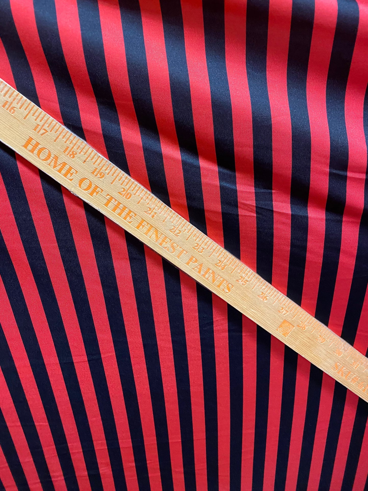 Stripes design 1/2” size  Red/black print on nylon spandex 4-way stretch 58/60” Sold by the YD. Ships Worldwide from Los Angeles California