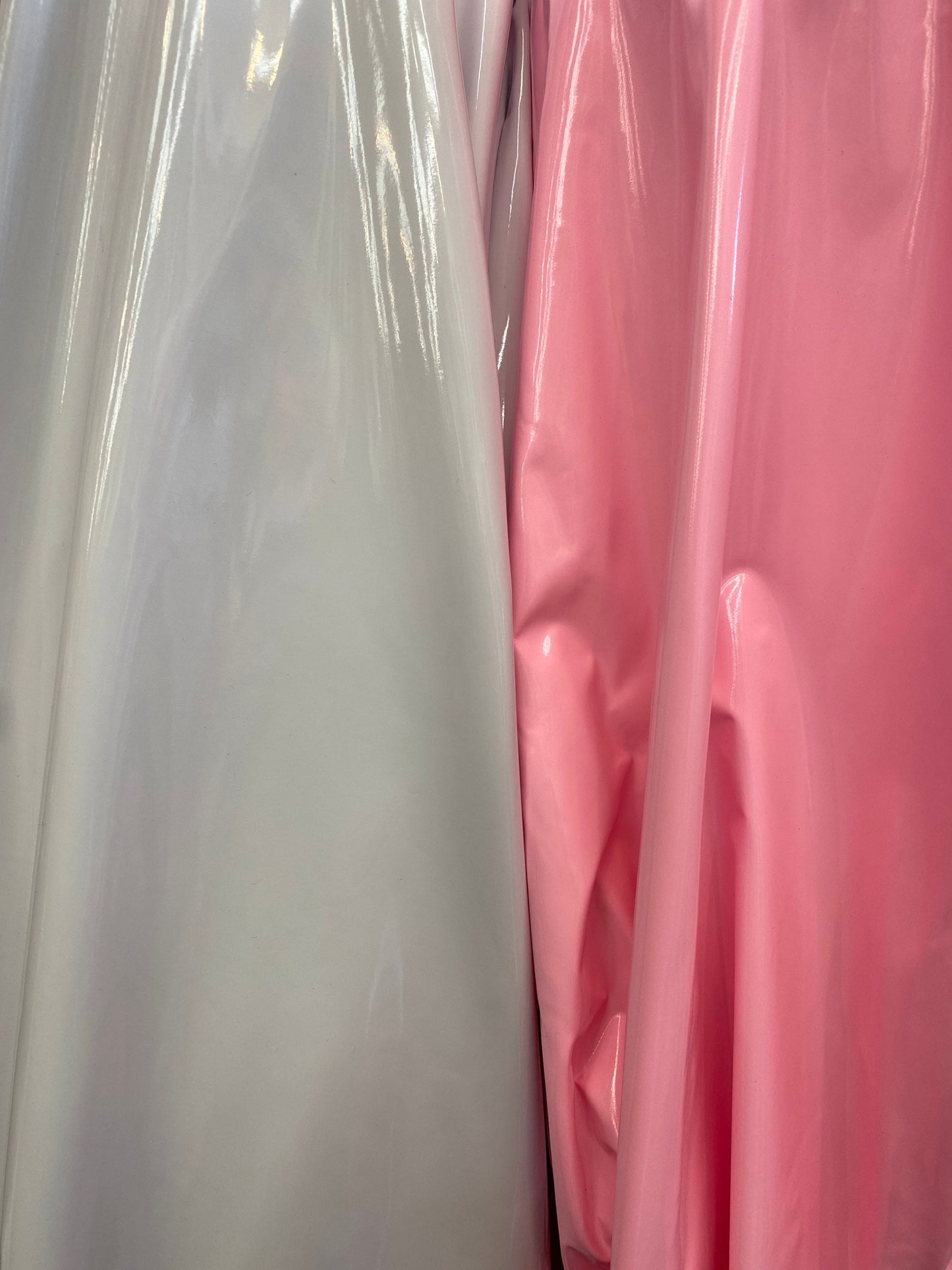 Latex super shiny vinyl 4-way stretch 58/60” Sold by the YD. Ships Worldwide from Los Angeles California USA.