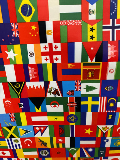 Internacional multi flags design print on best quality of nylon spandex 4-way stretch 58/60” Sold by the YD. Ships Worldwide from L.A CA